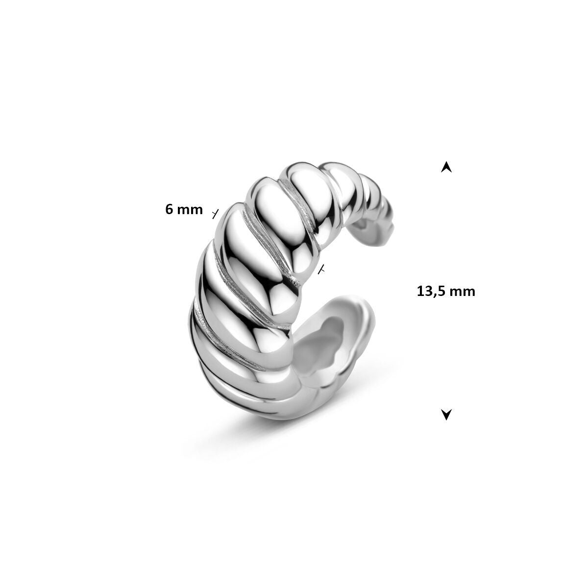 Ear cuff en argent – rhodié 925, 13.5x6mm