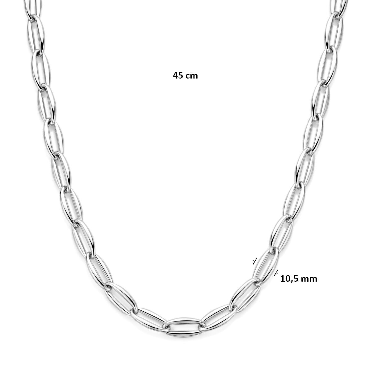 Collier en argent rhodié ancre sans pendentif 925