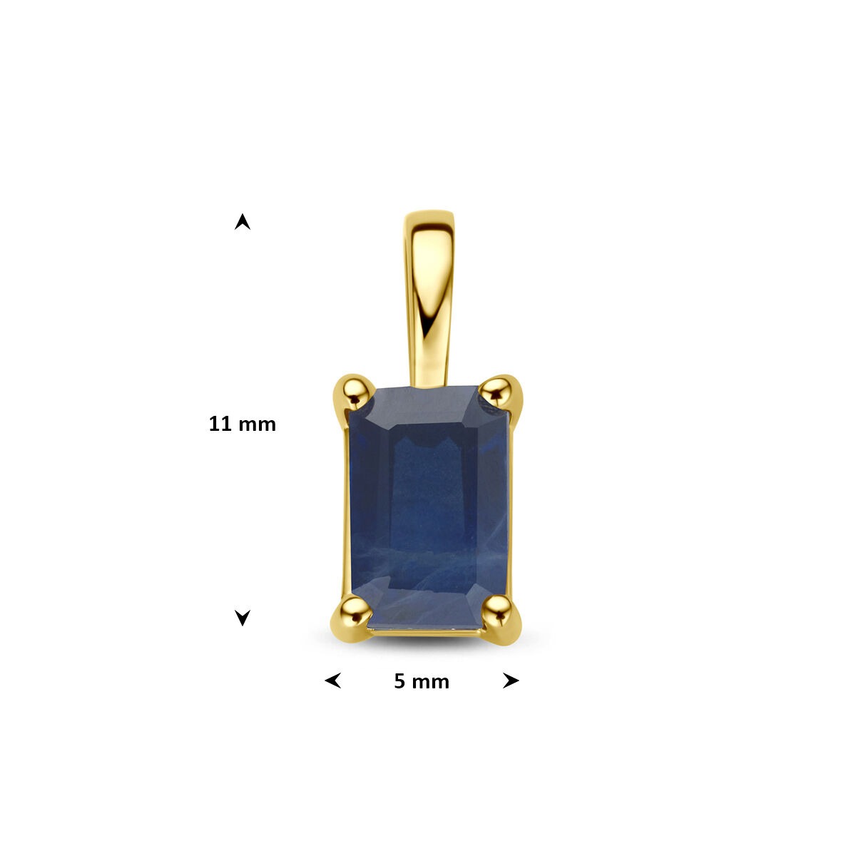 Pendentif en or jaune 14k avec saphir