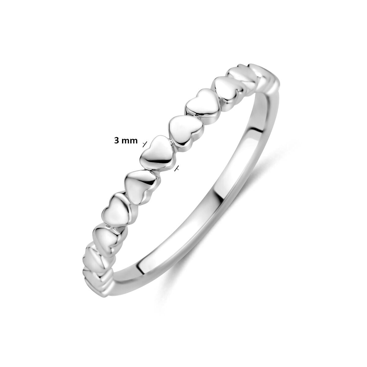 Bague en argent 925 rhodiée avec cœur