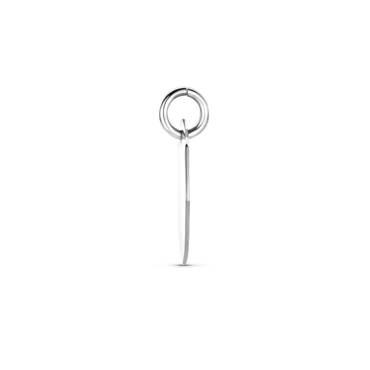 Pendentif gravé en argent rhodié carré 925