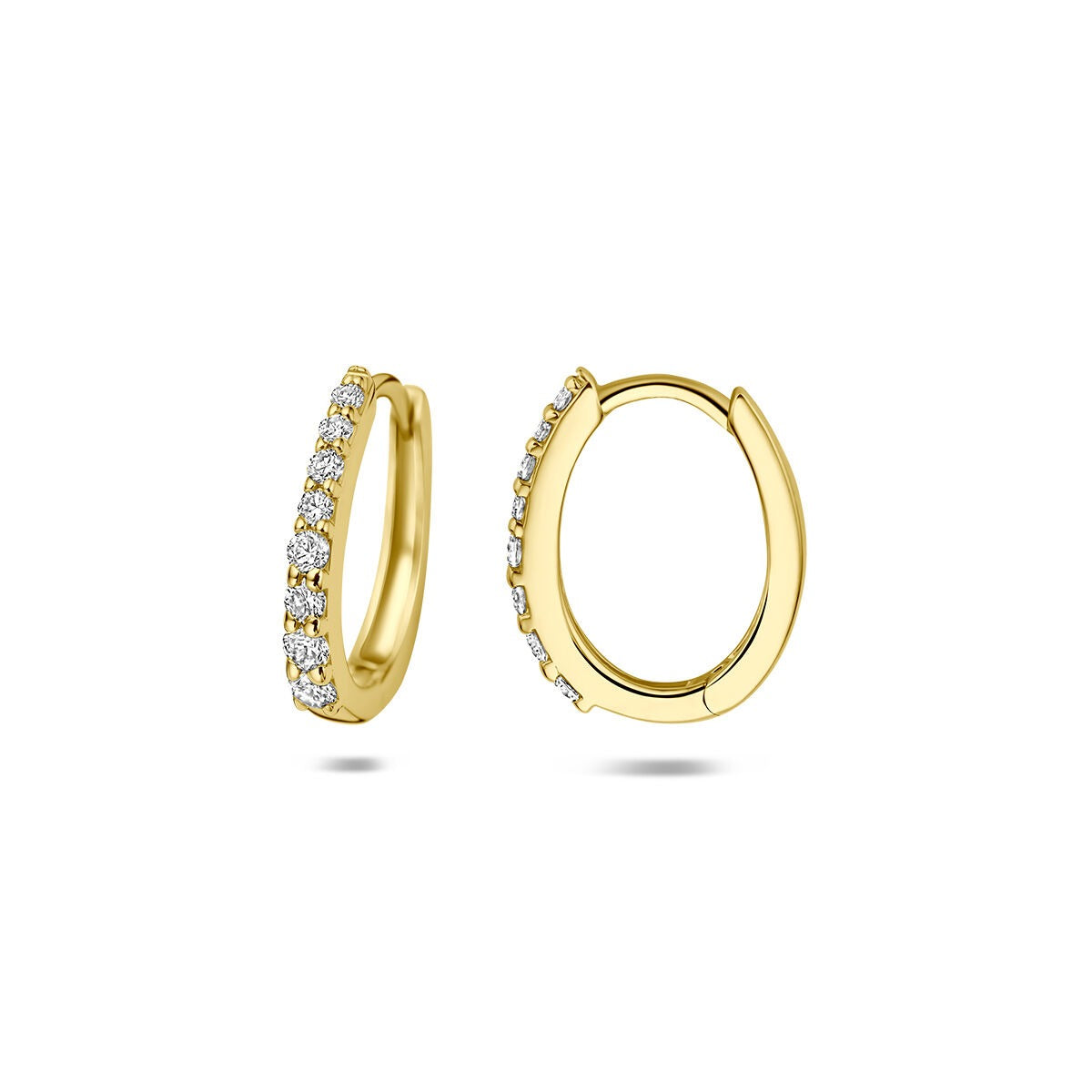 Créoles en or jaune 14k avec diamant cultivé en laboratoire