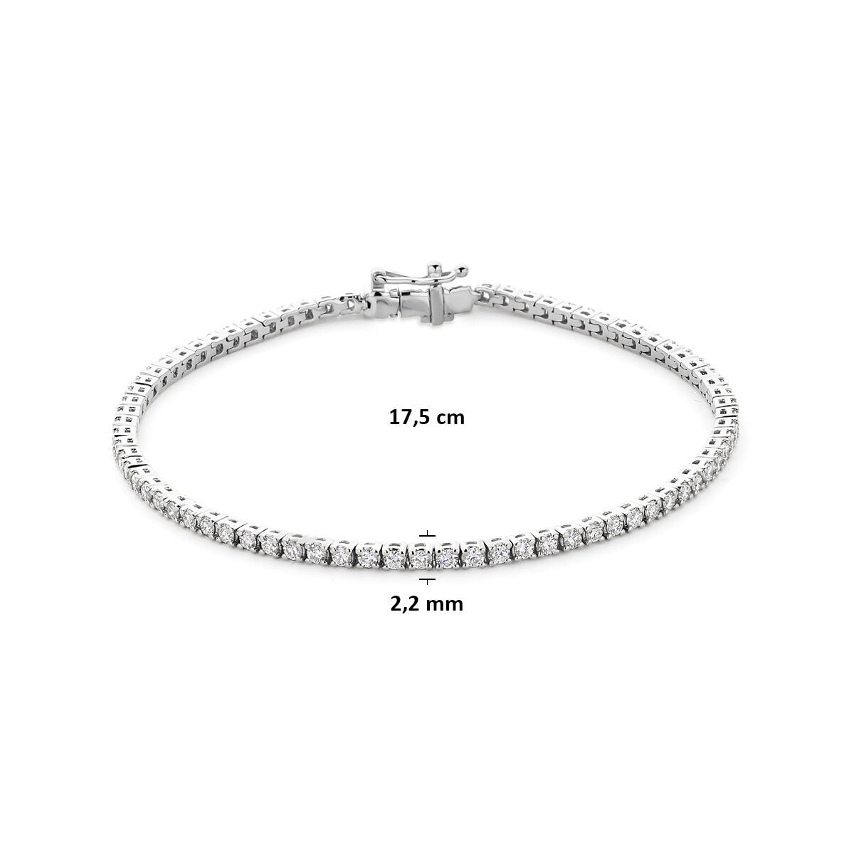 Bracelet de tennis en argent 925 avec diamant cultivé en laboratoire
