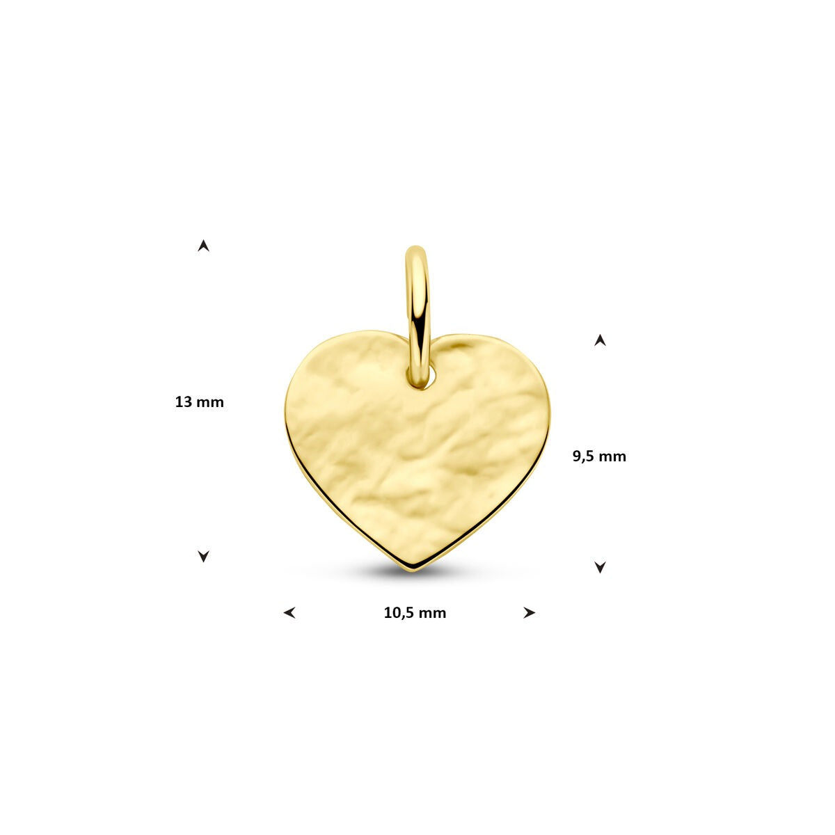 pendentif cœur gravé or jaune 9k