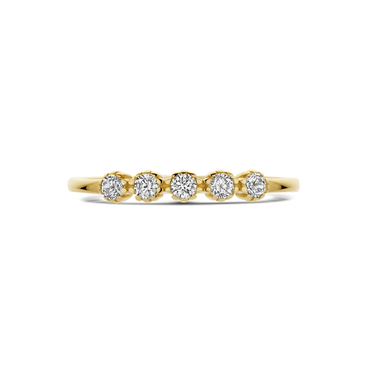 Bague en or jaune 9k avec zircone