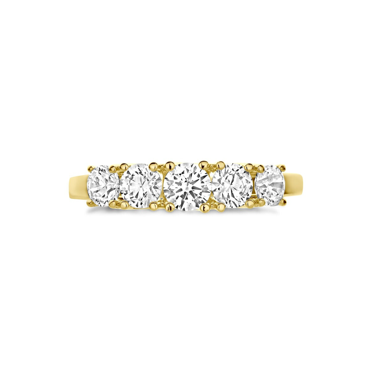 Bague pour femme en or jaune avec zircone – 14k or jaune