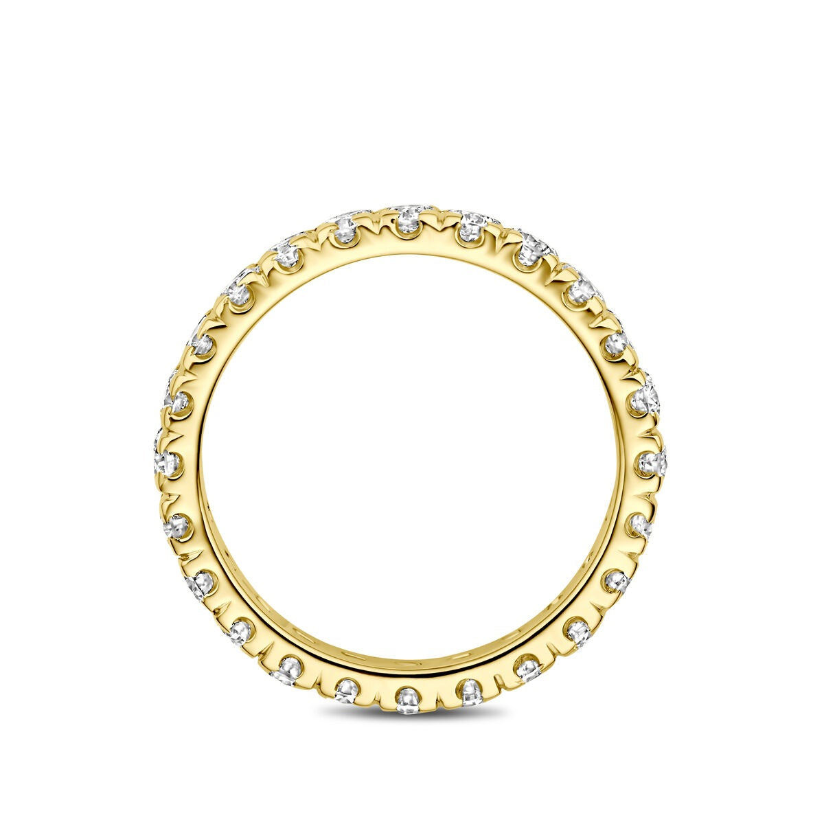 Bague en or jaune 14k avec diamant cultivé en laboratoire