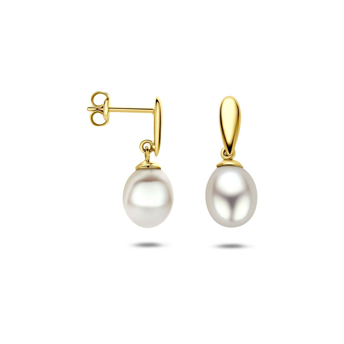Boucles d'oreilles en or jaune 9k avec perle