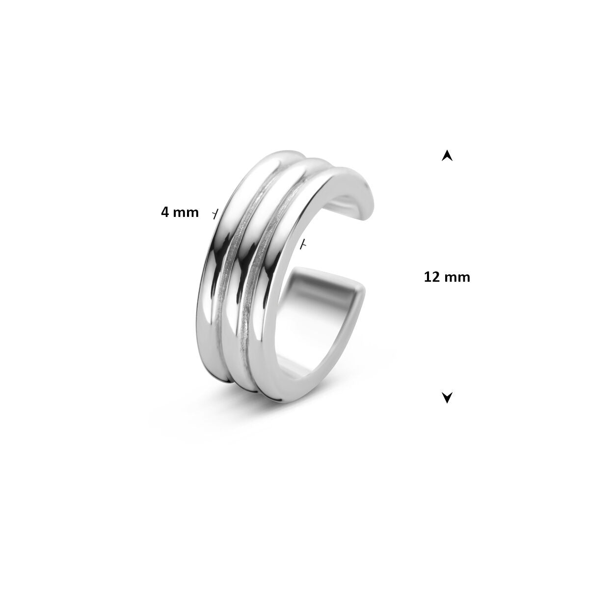 Ear cuff en argent rhodié 925 – design minimaliste