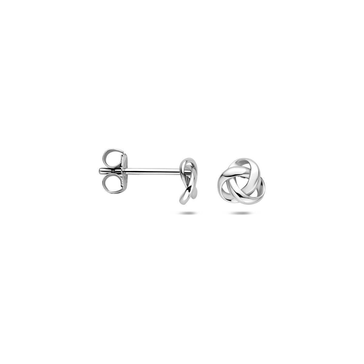 Puces d'oreilles argent rhodiées nœud