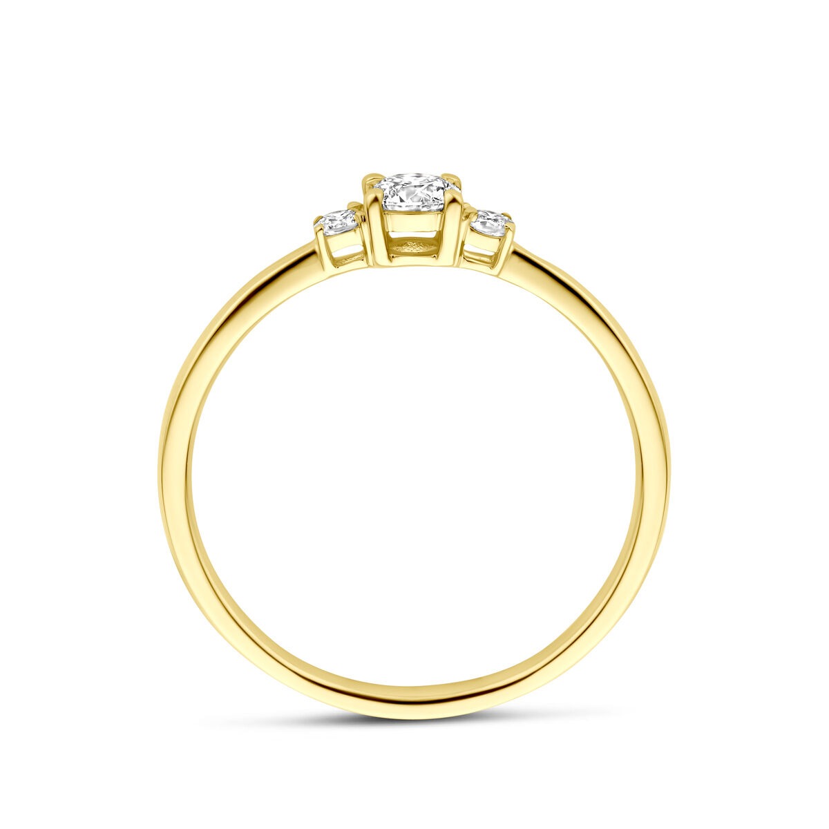 Bague en or jaune 14k avec diamant de 0,25 ct cultivé en laboratoire