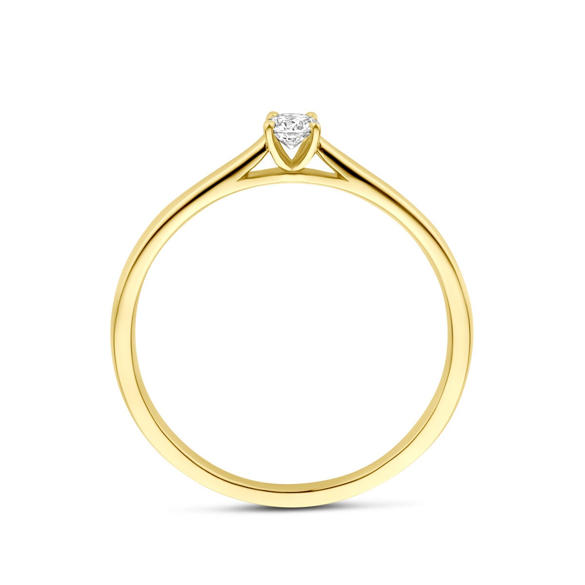 Bague en or jaune 14k avec diamant lab grown de 0,10 ct
