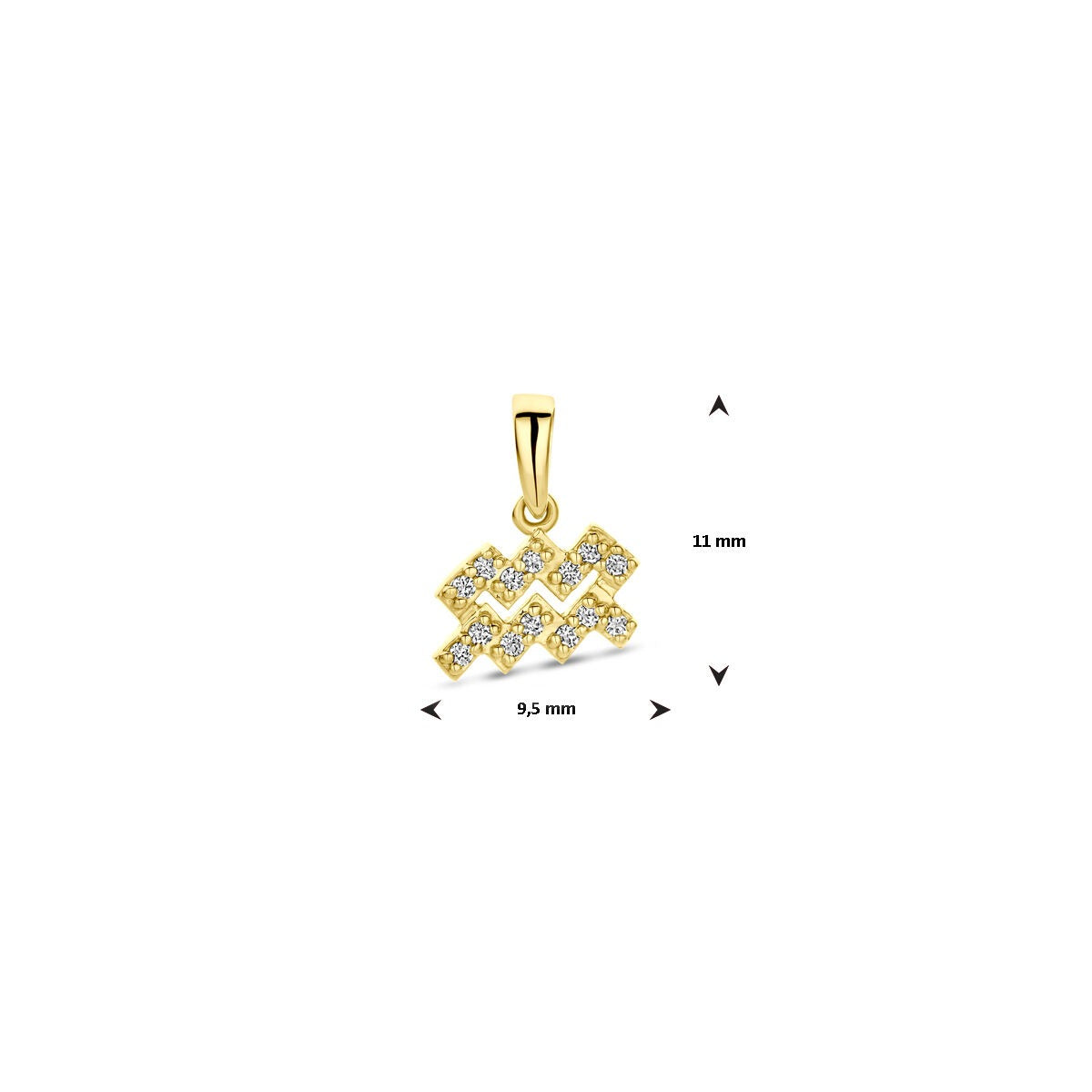 pendentif en or jaune avec diamant du signe astrologique