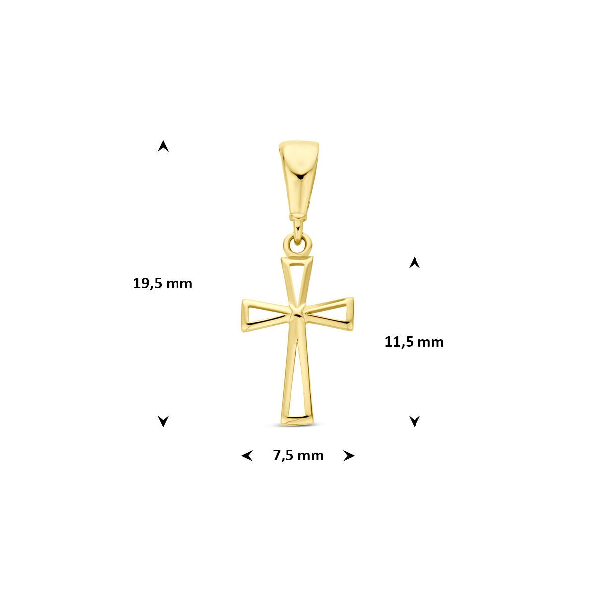 collier en or jaune 14k avec pendentif croix