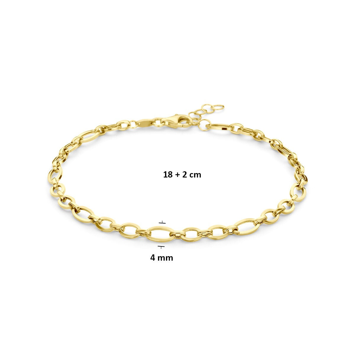 bracelet ancre en or jaune 14k
