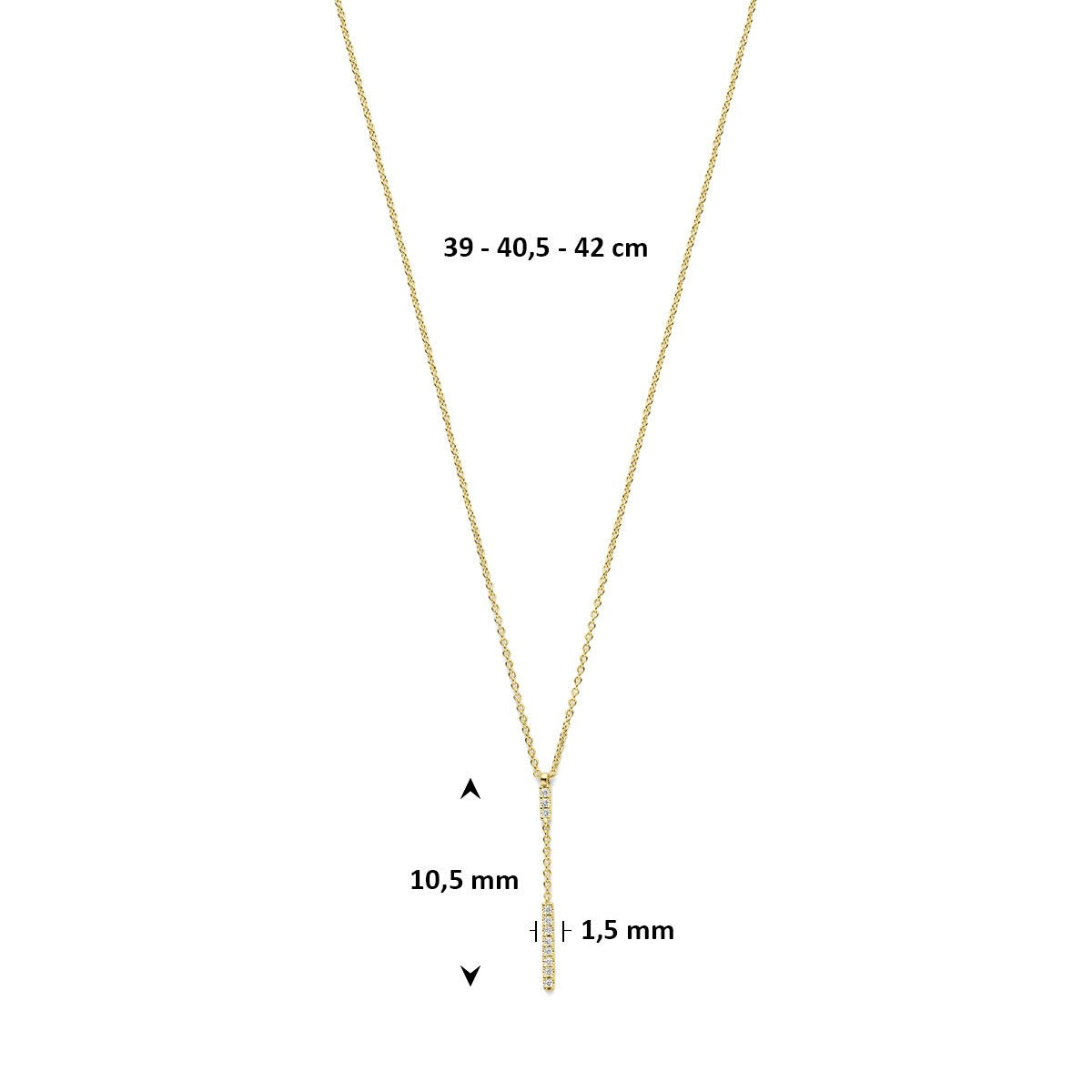 collier y en or jaune avec diamant