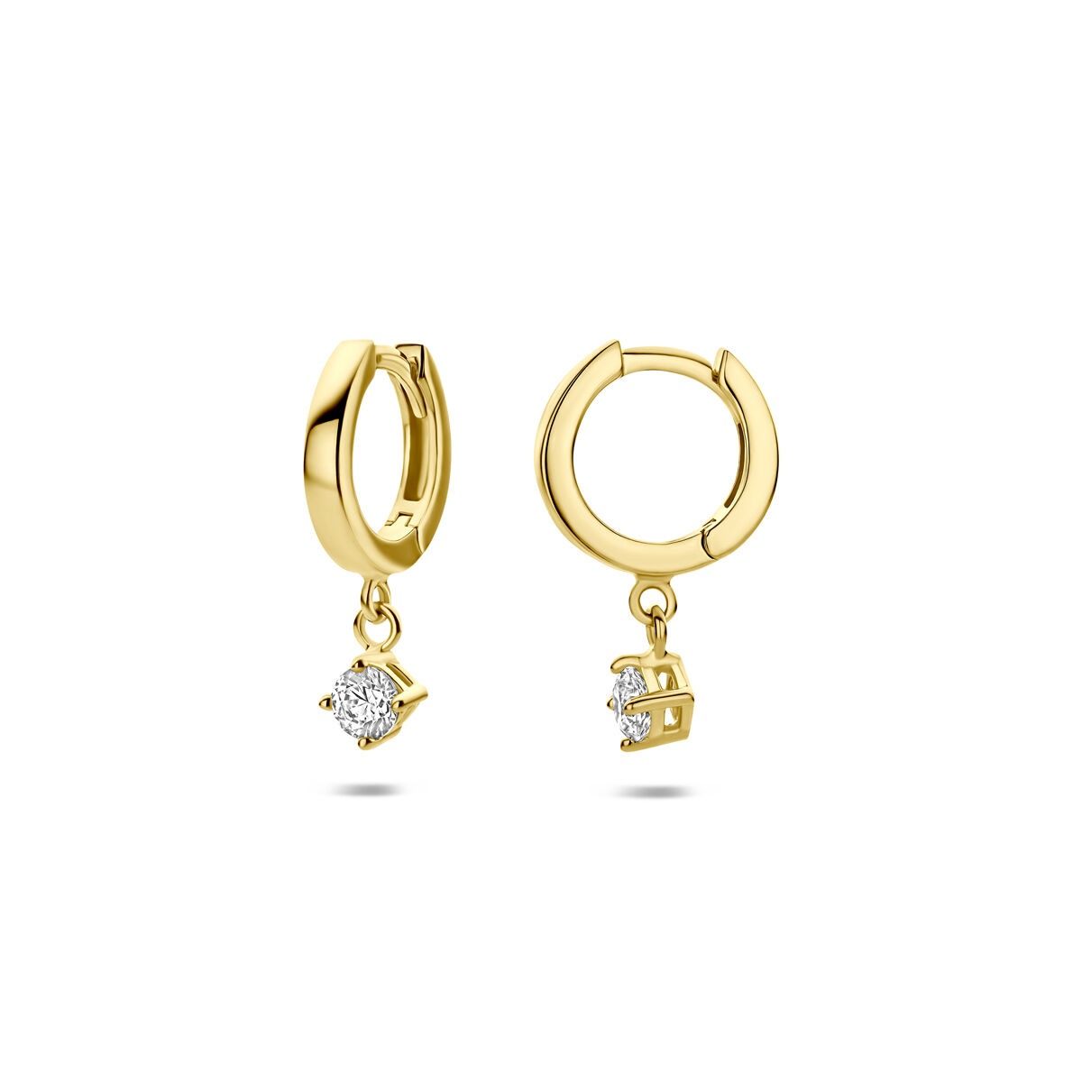 Créoles en or jaune 14k avec zircone