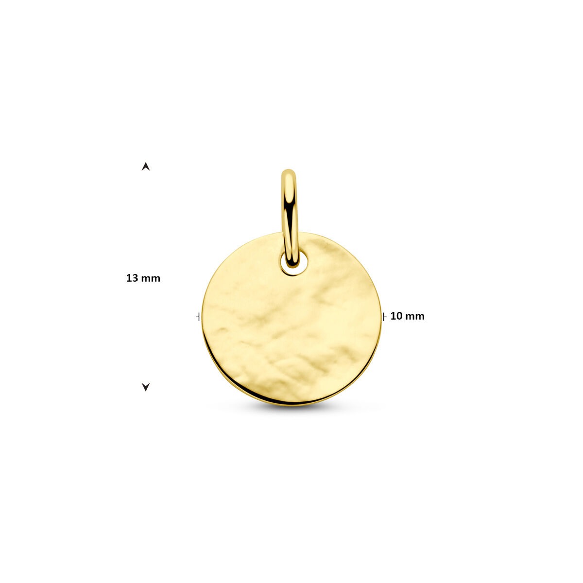 Pendentif rond gravé or jaune 9k
