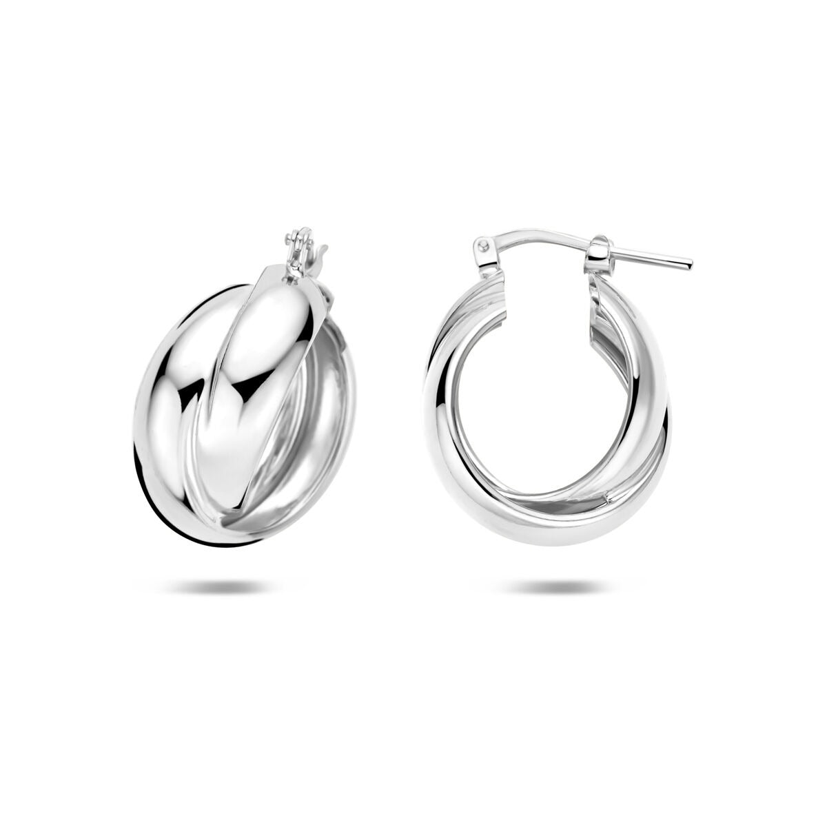 Créoles en argent 925 rhodiées 22 x 10 mm
