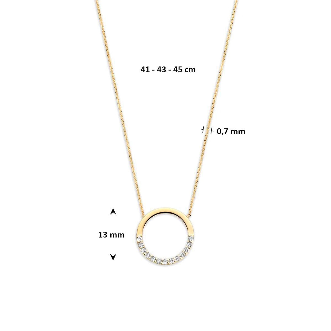 9k Geelgouden collier met zirkonia