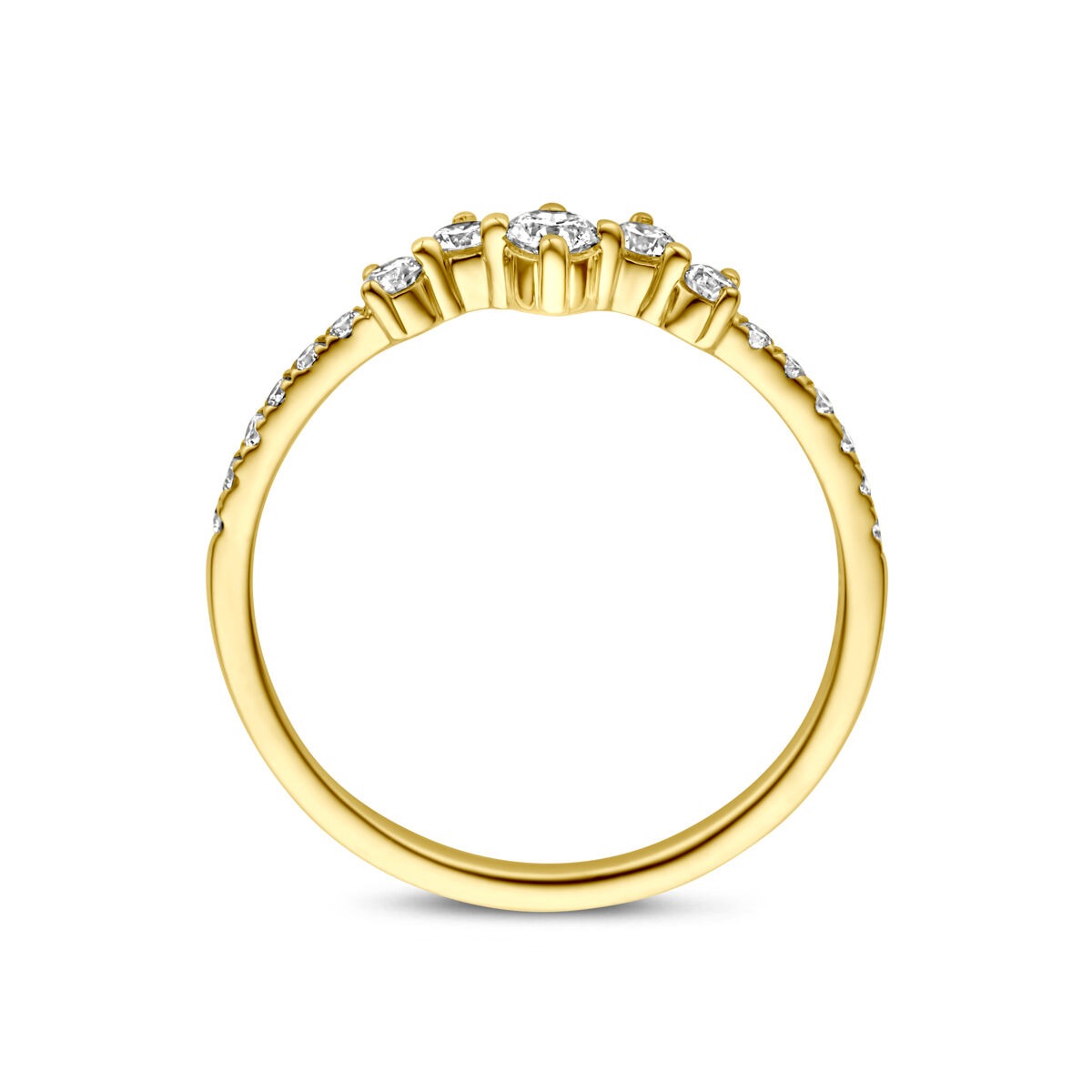 Bague pour femme en or jaune 14k avec diamant de 0,33 ct cultivé en laboratoire