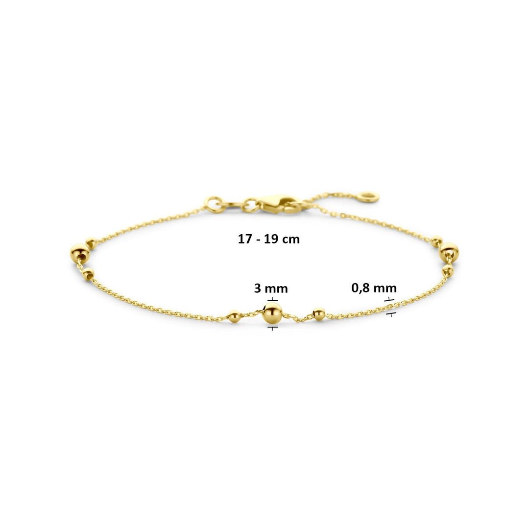 14k Geelgouden armband met bolletjes