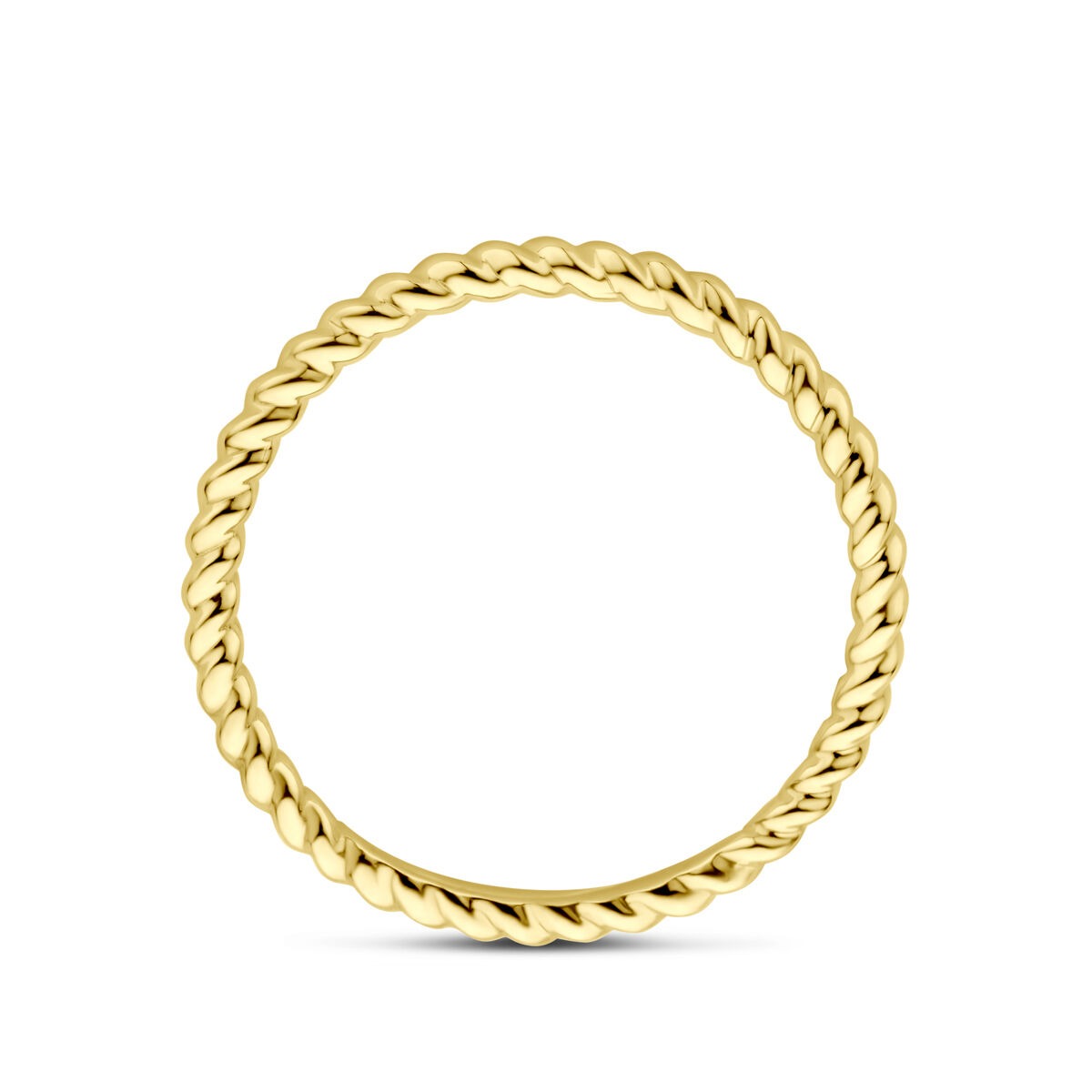 Bague pour femme en or jaune torsadée – 1.5mm