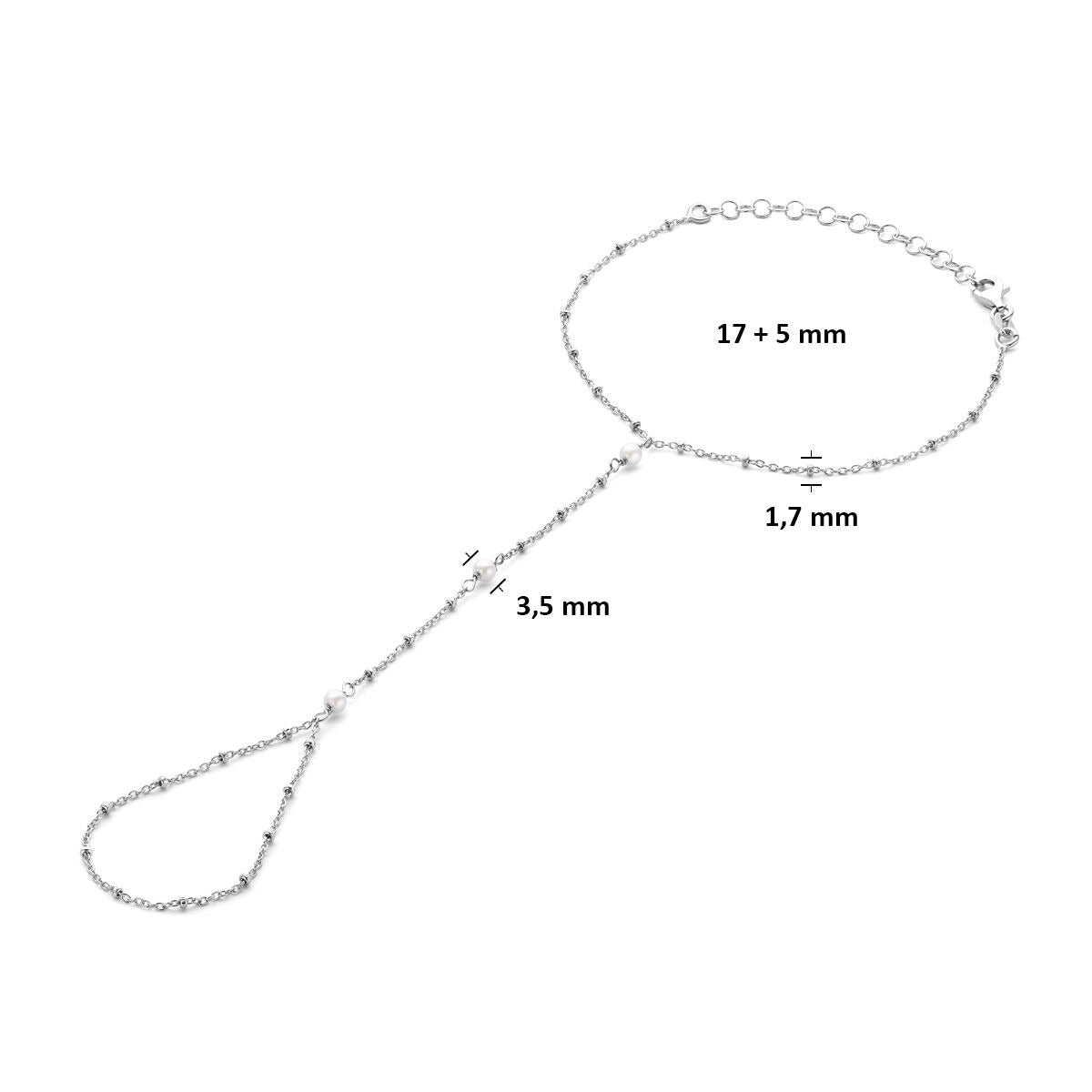 Bracelet en argent avec perles – rhodié 925