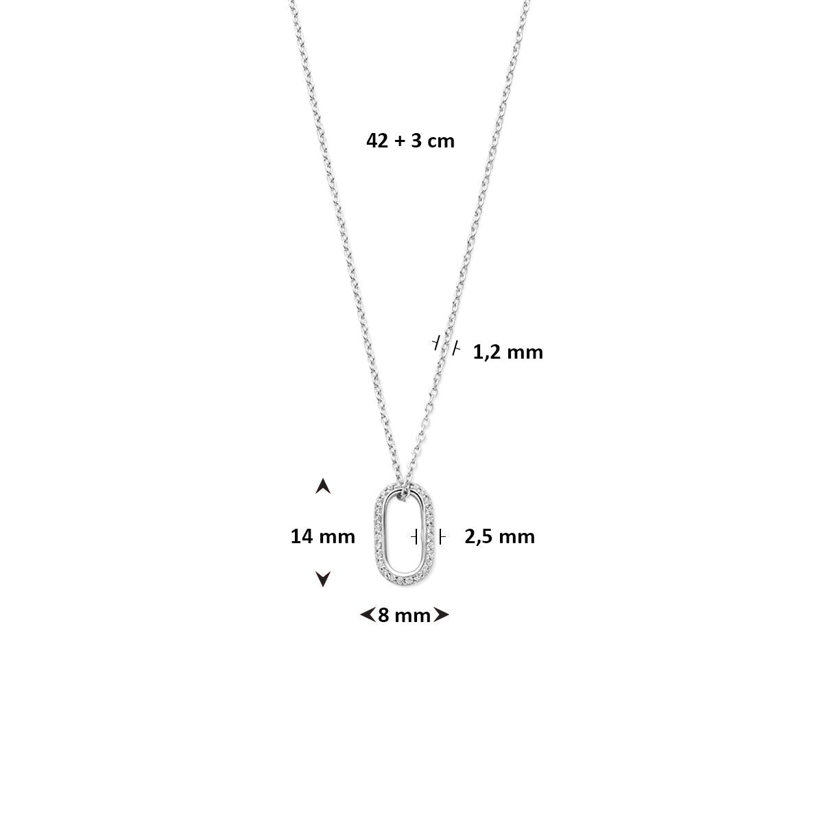 Collier en Argent Rhodié avec Zircone – Entourage