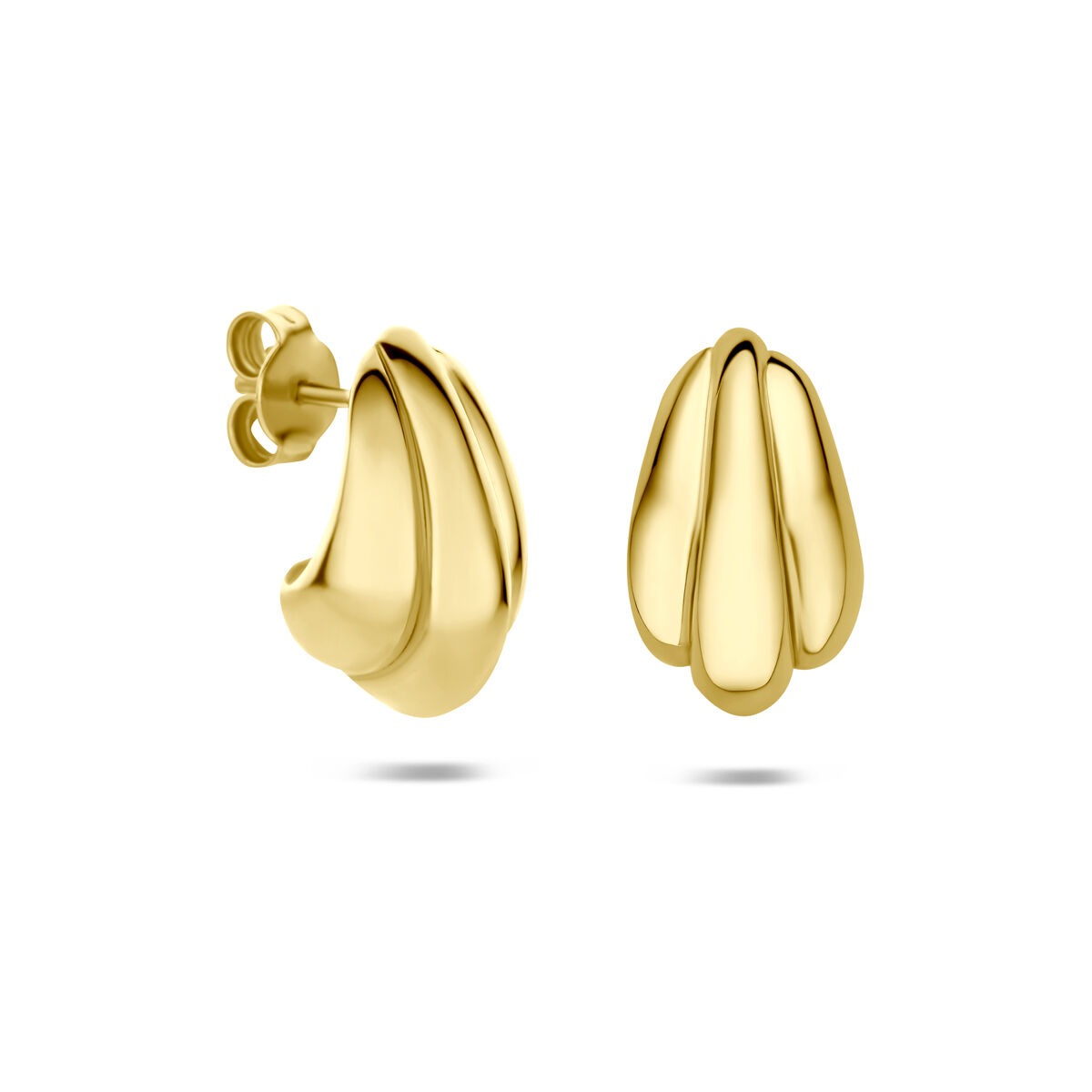 Boucles d'oreilles en argent 925 plaqué or 16,5 x 10 mm pour femme