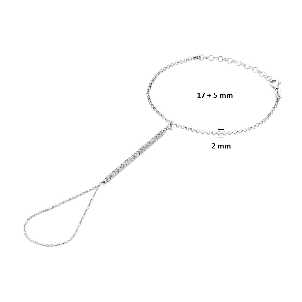 Bracelet en argent avec zircone – rhodié 925