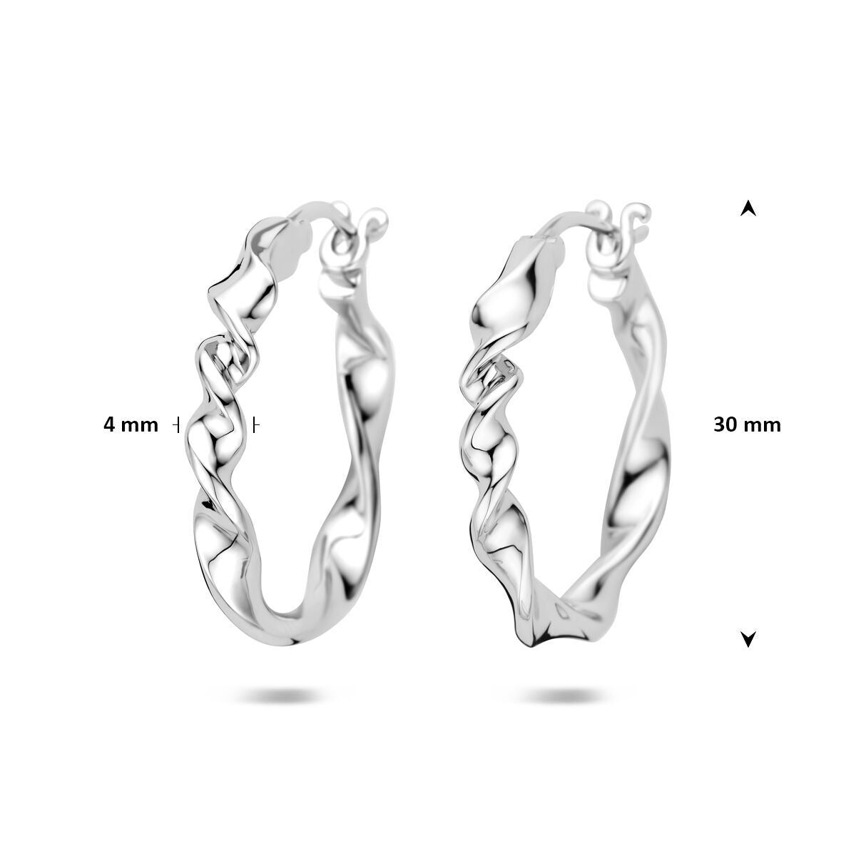 Créoles en argent pour femme – rhodiées 30 mm
