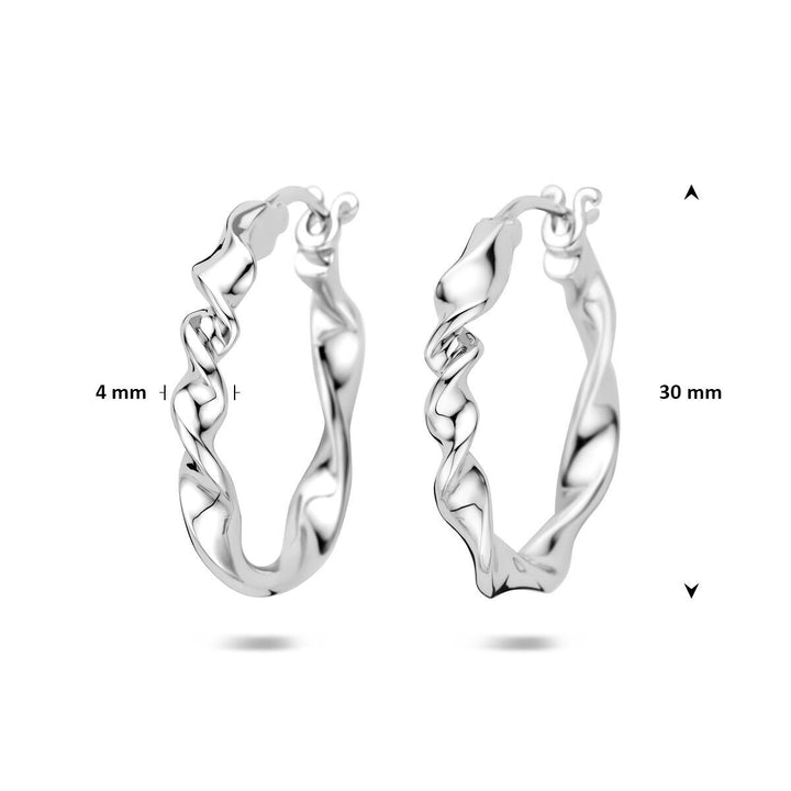 Zilveren oorringen dames – gerhodineerd 30 mm