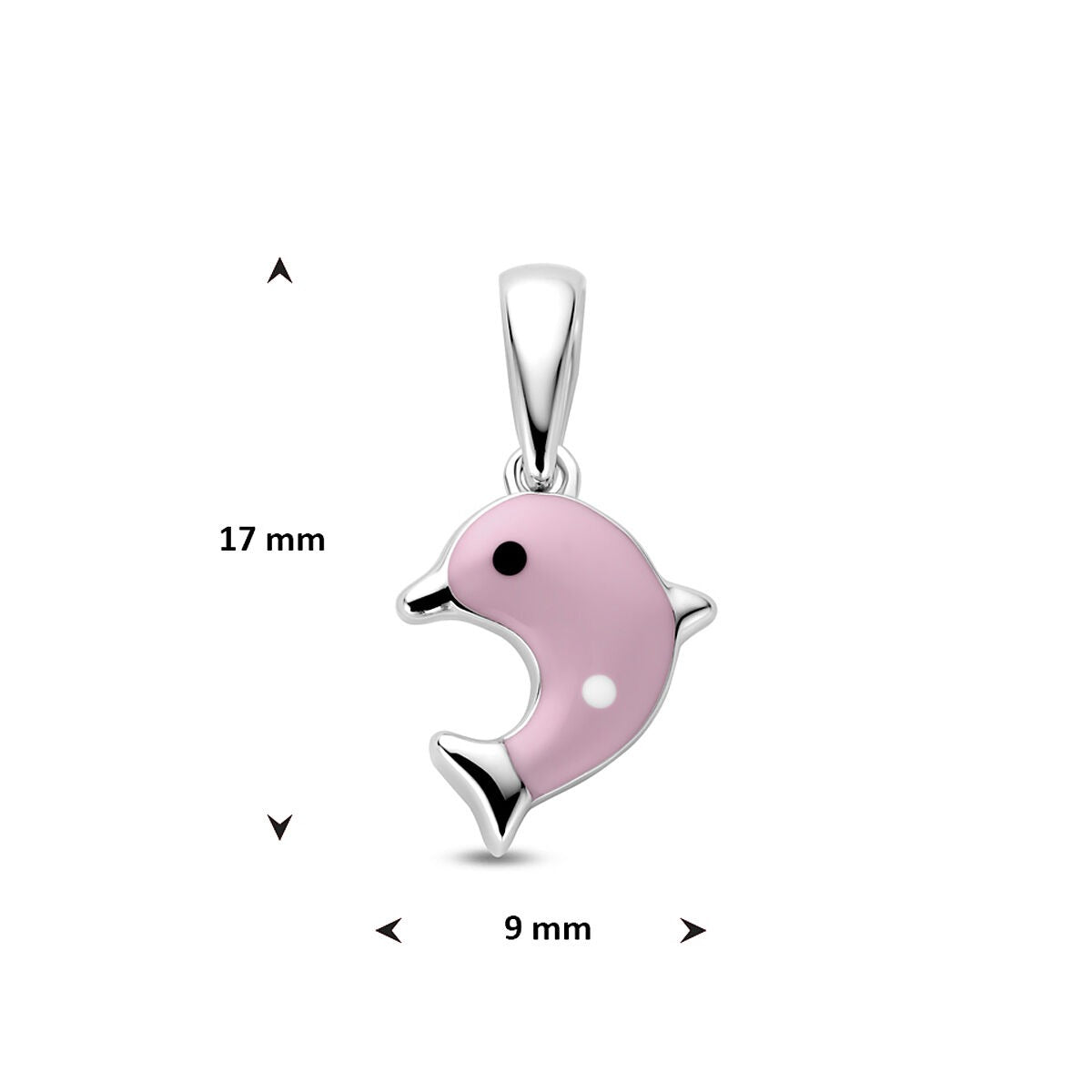 Pendentif pour enfant dauphin – rhodié 925 avec émail