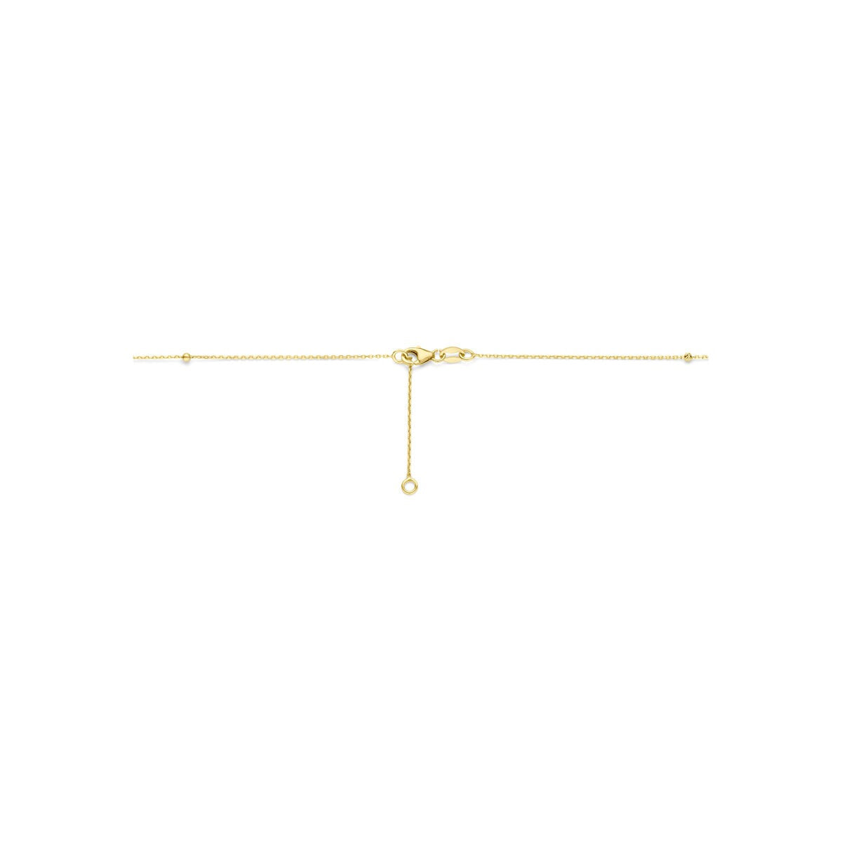 collier en or jaune 14k avec billes et barres