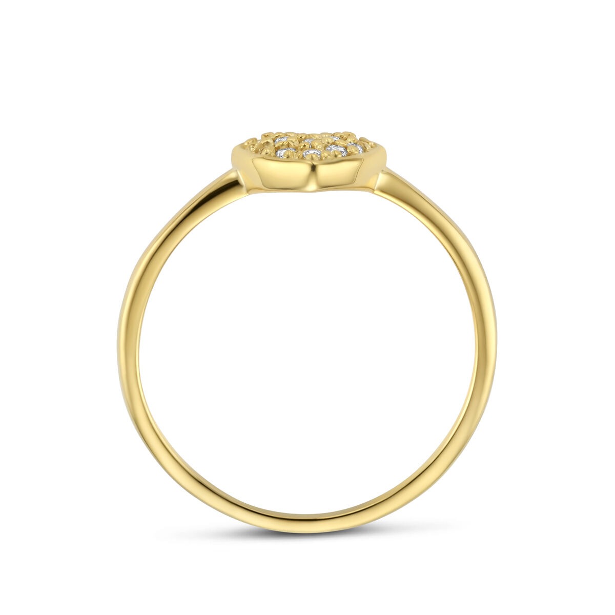 Bague pour femme en or jaune 14k avec cœur et diamant – 0.10 ct