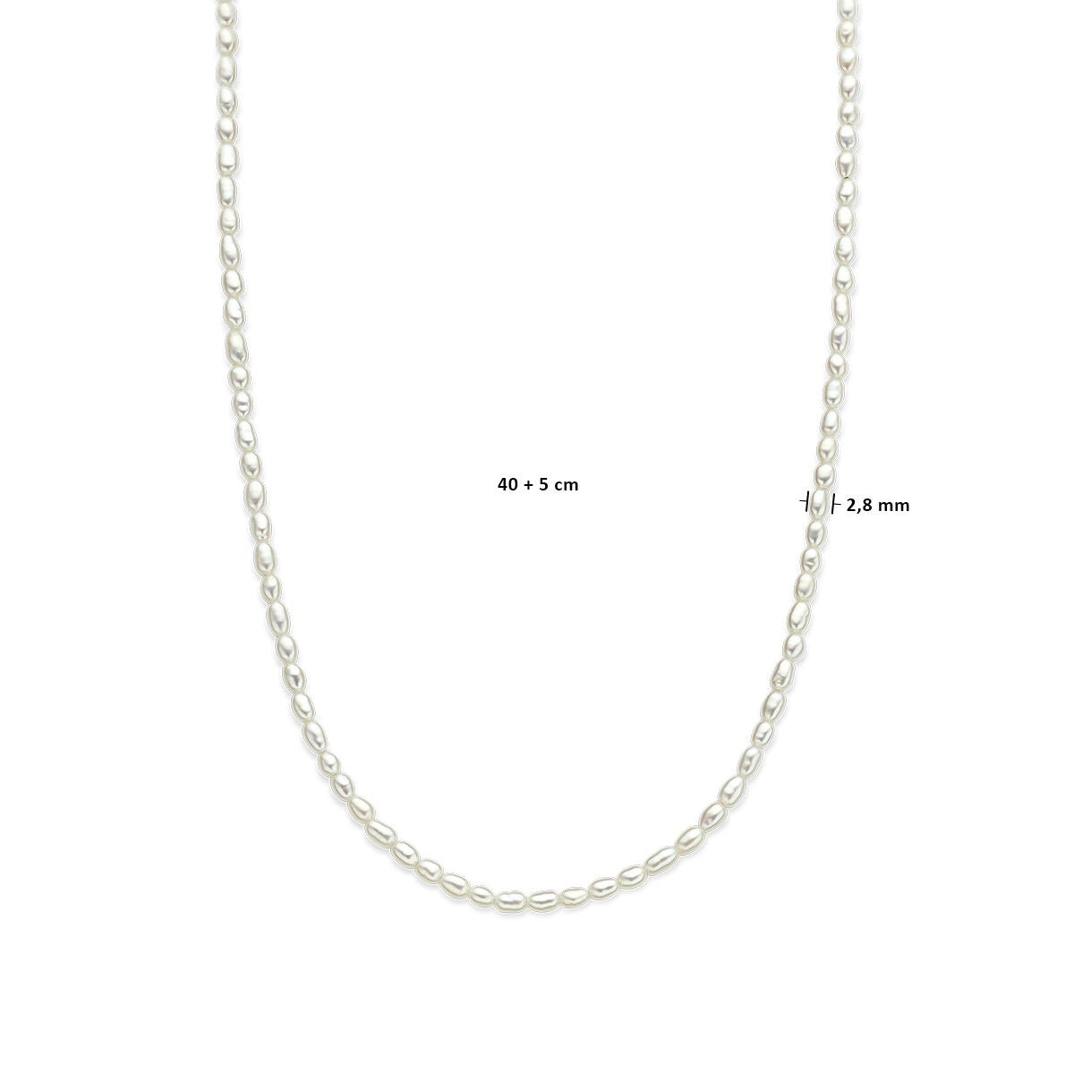 Collier en perles d'eau douce avec fermoir en or jaune 14k