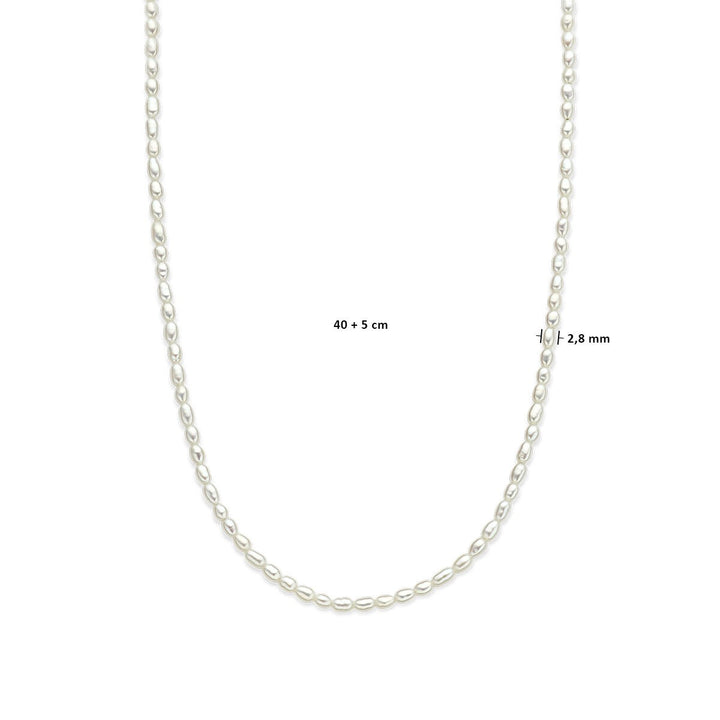 Parel collier met zoetwaterparels en 14k geelgouden sluiting