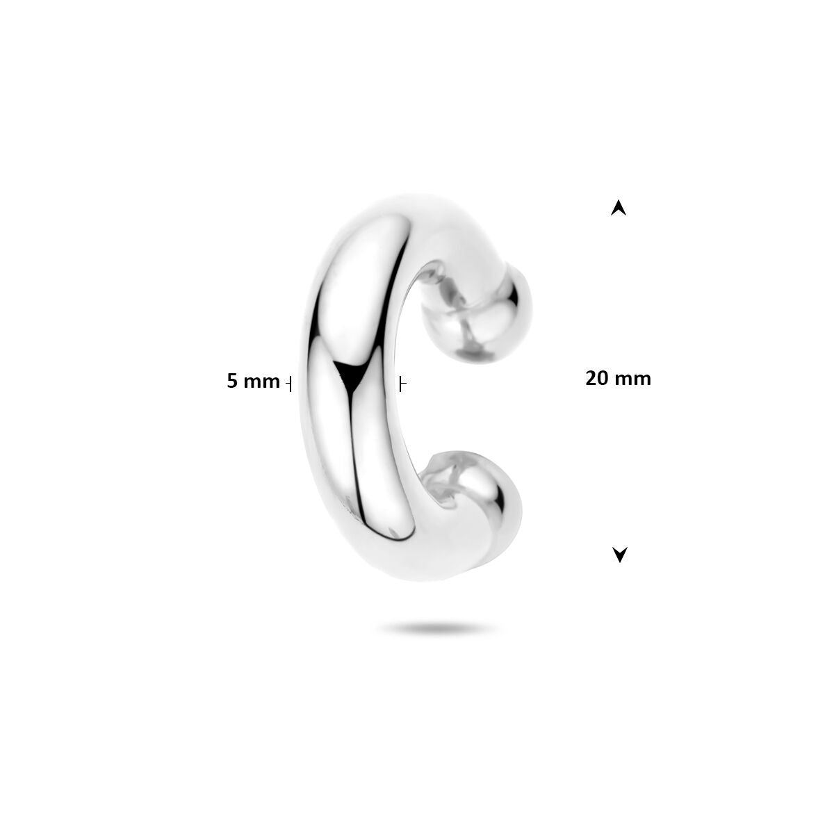 Ear cuff en argent 925 rhodié 20 x 5 mm