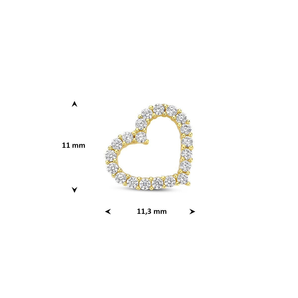 Pendentif en or avec cœur en zircone – 14k