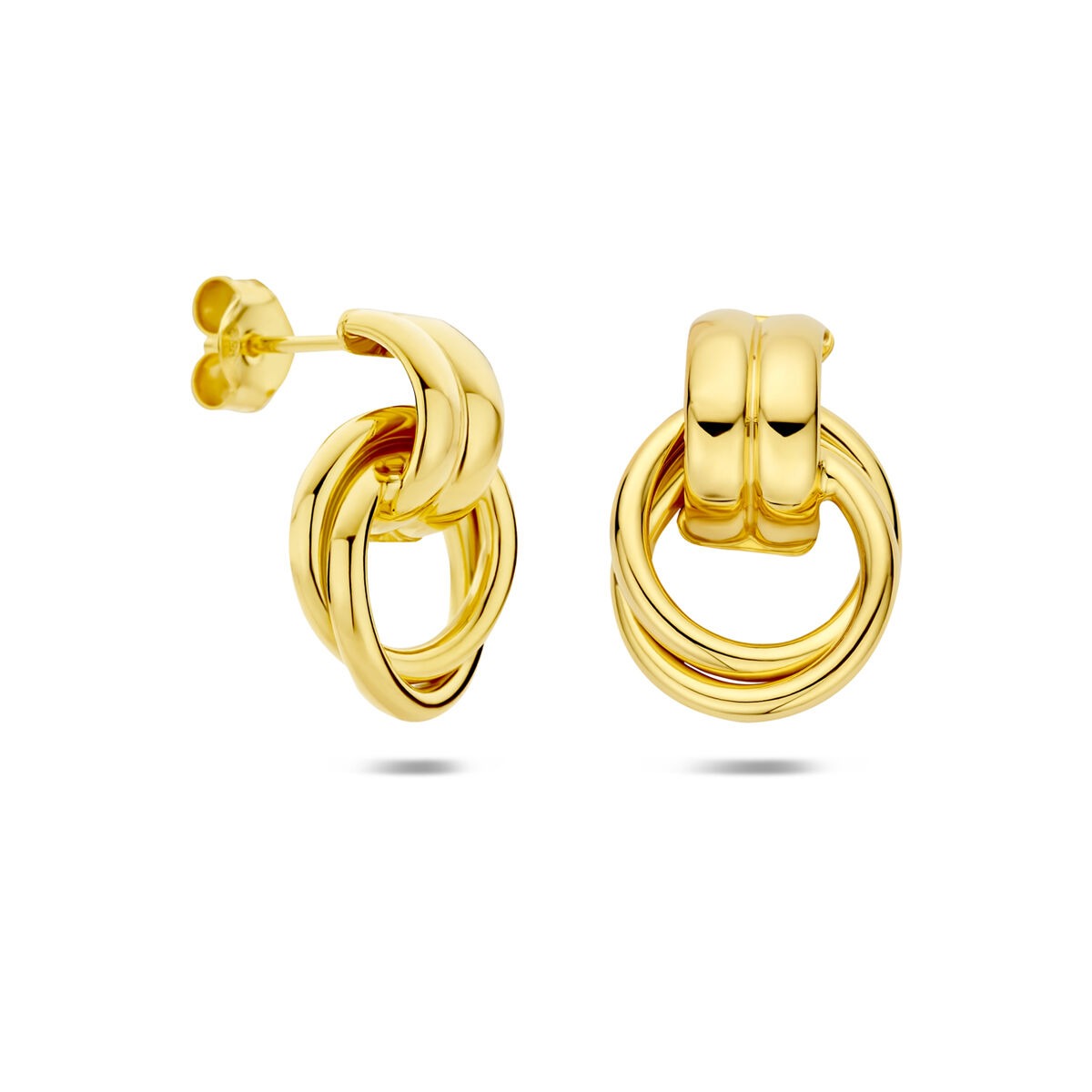 Puces d'oreilles en argent 925 plaqué or 20 x 13.5 mm