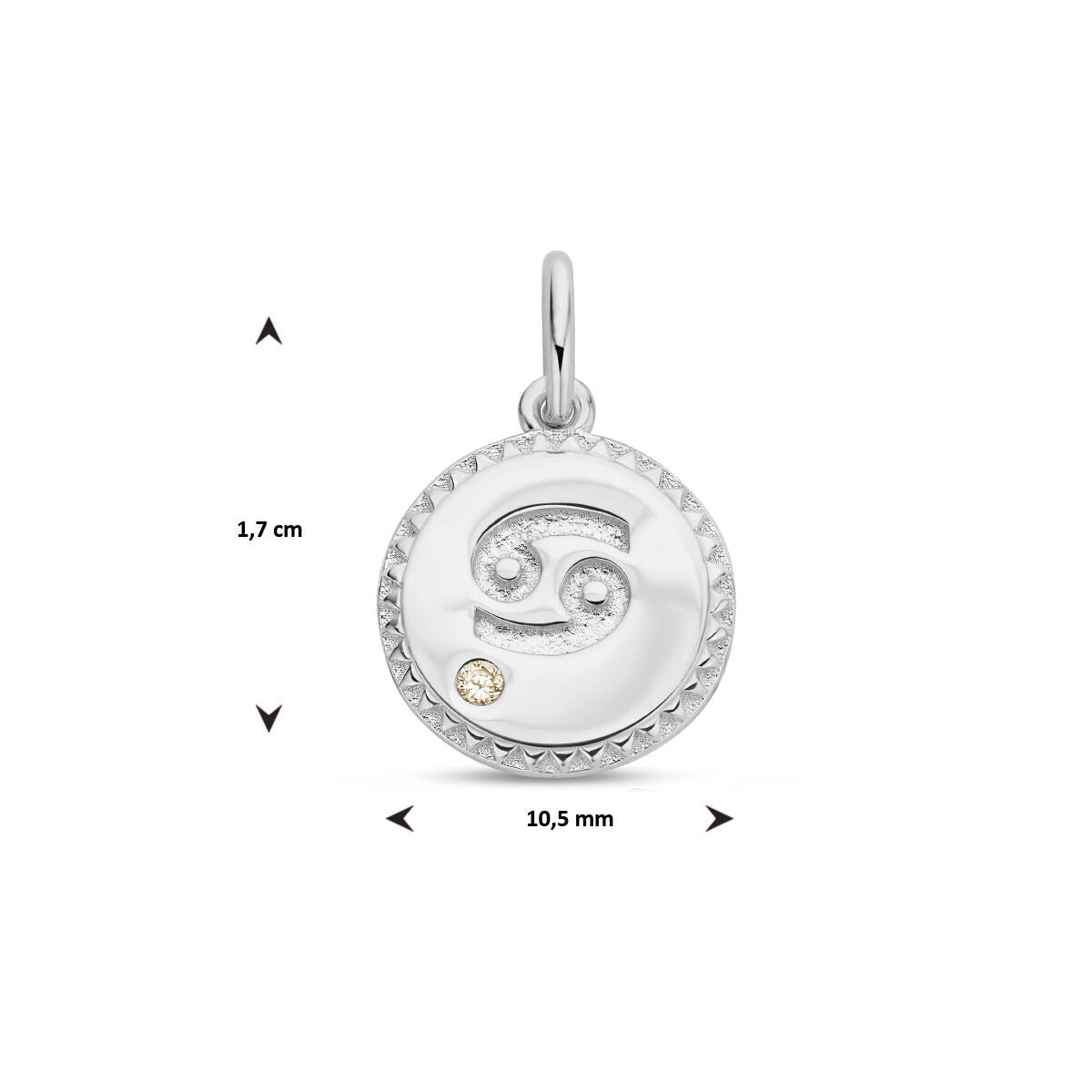Pendentif en argent avec zircone verte du signe astrologique