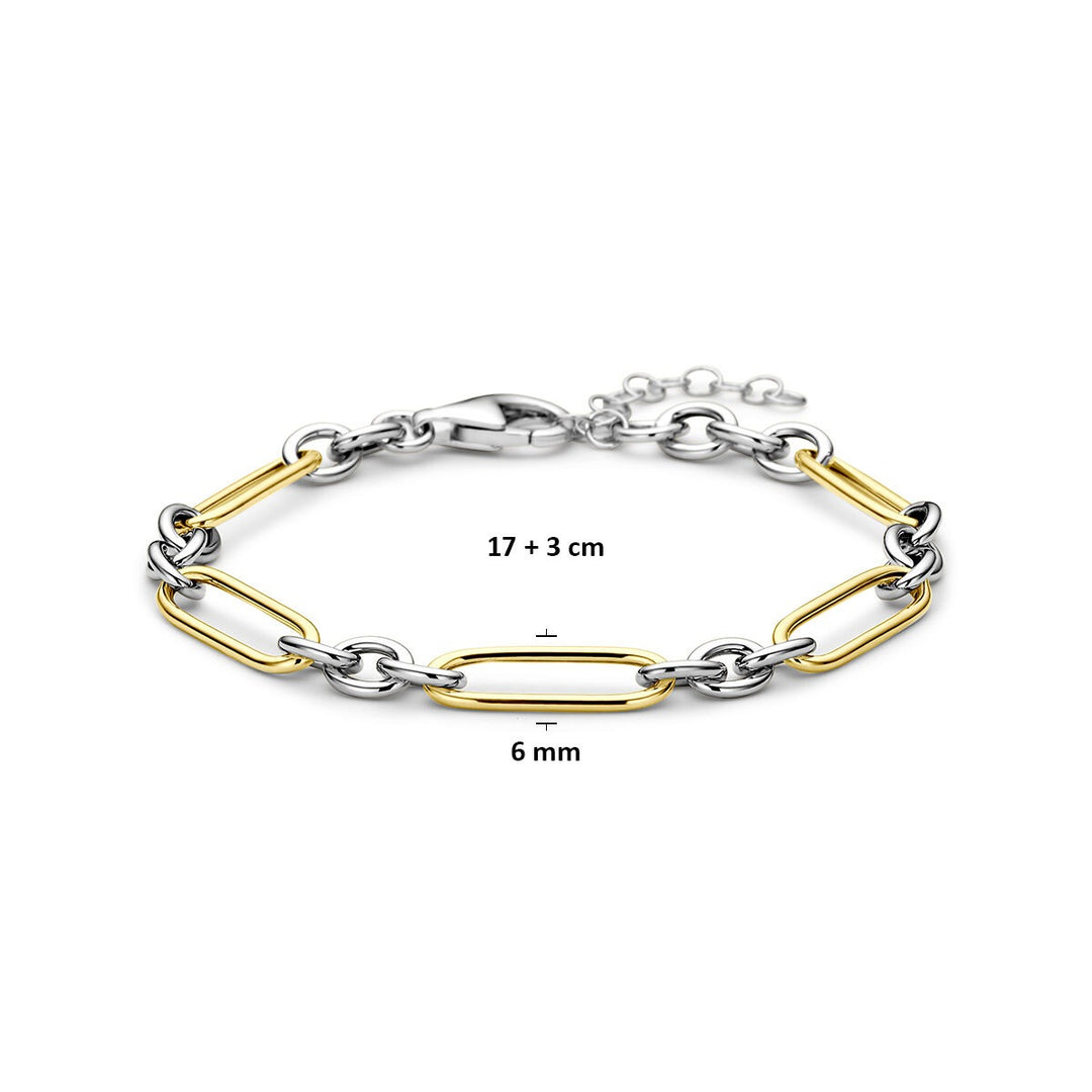 Verguld en gerhodineerd 925 zilveren anker armband