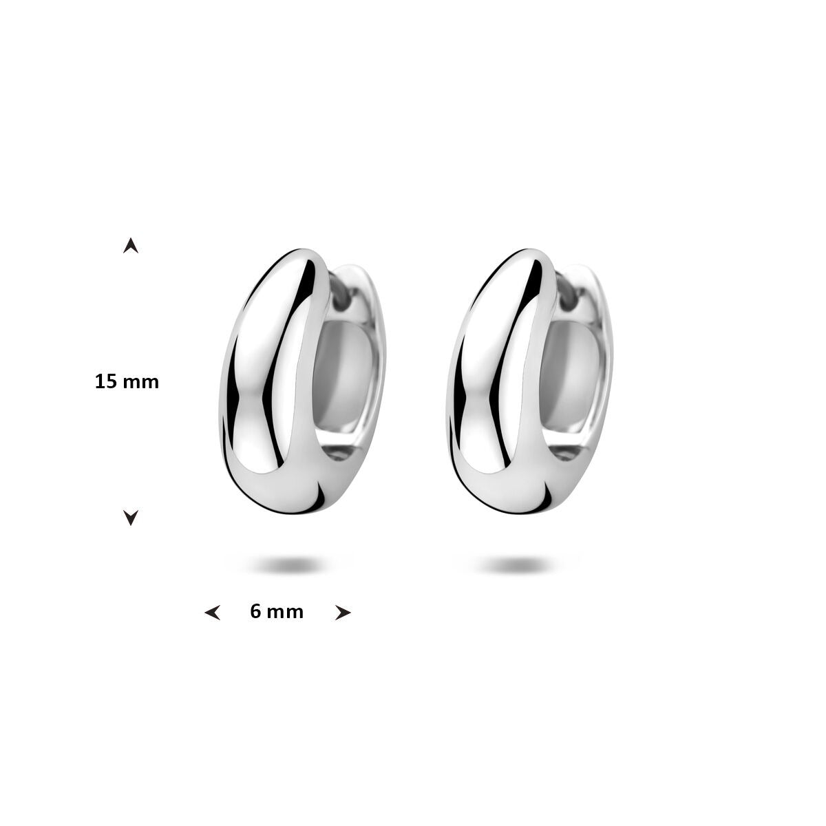 Boucles d'oreilles en argent rhodiées - boucles d'oreilles élégantes pour femme avec fermoir à charnière