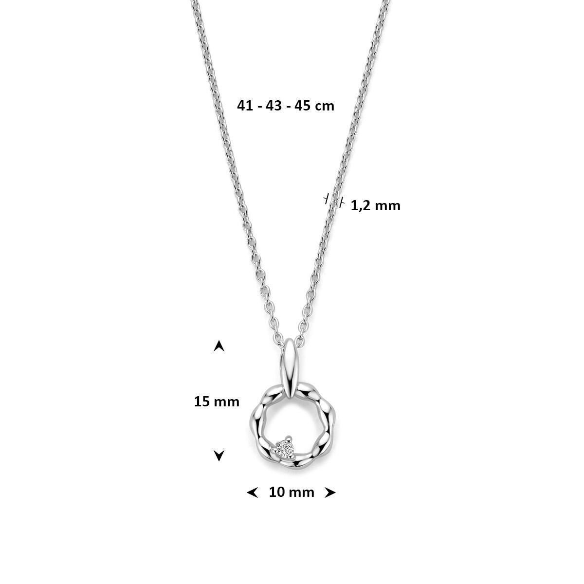 Collier en argent rhodié avec zircone