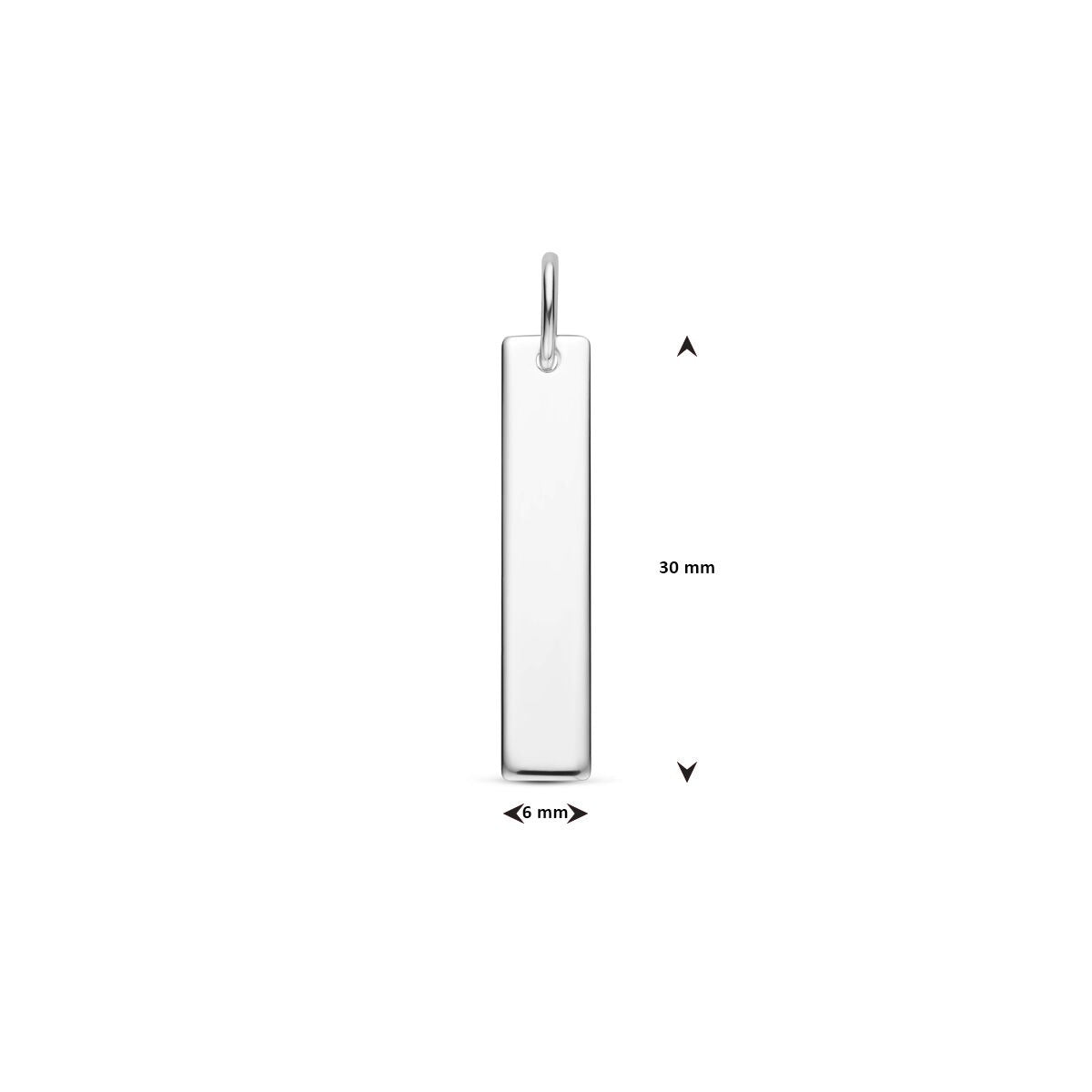 Pendentif rectangulaire en argent – argent 925 avec minimalisme moderne