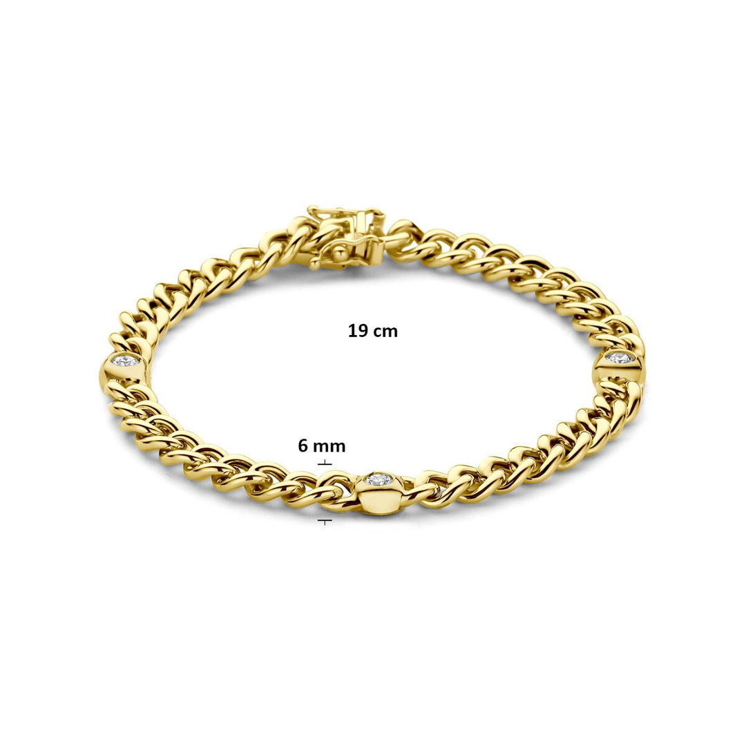 14k Geelgouden gourmet armband met diamant