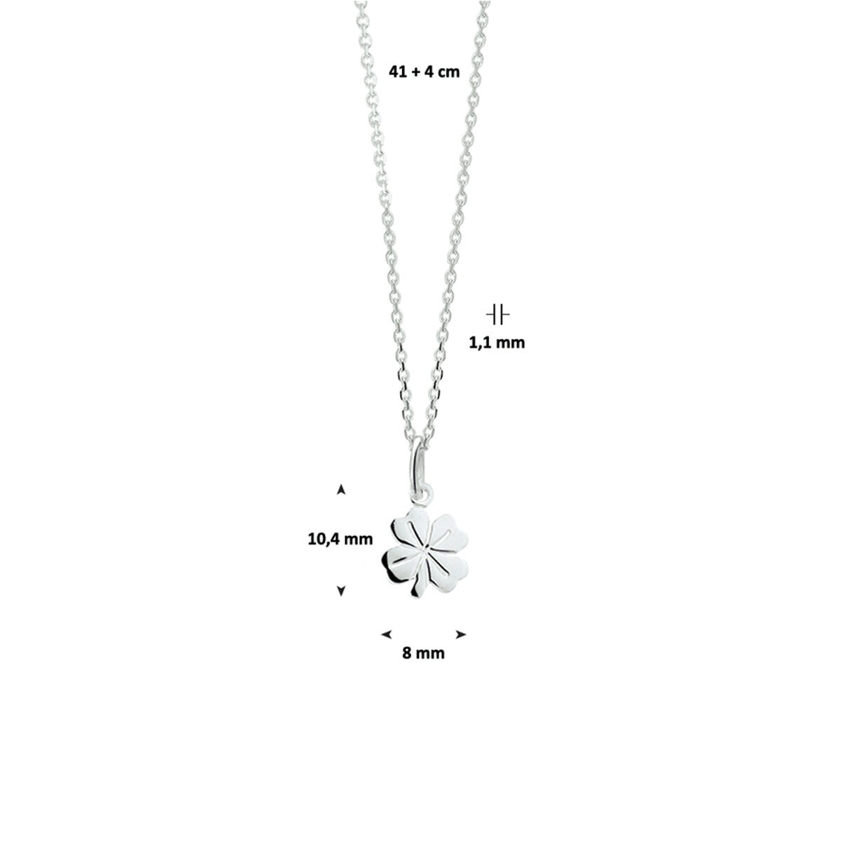 Collier en argent avec trèfle – maille ancre