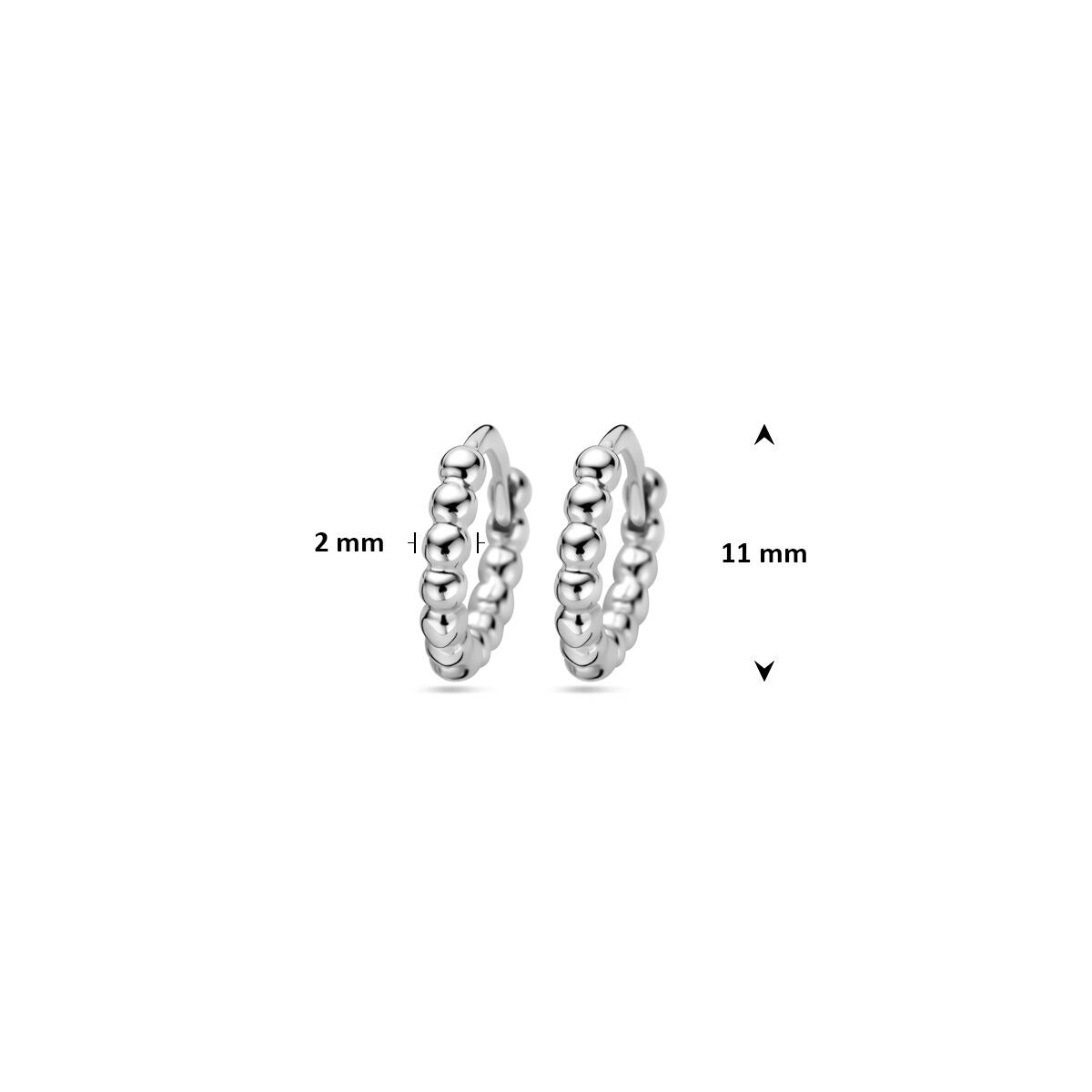 Créoles en argent avec finition polie – rhodiées 925