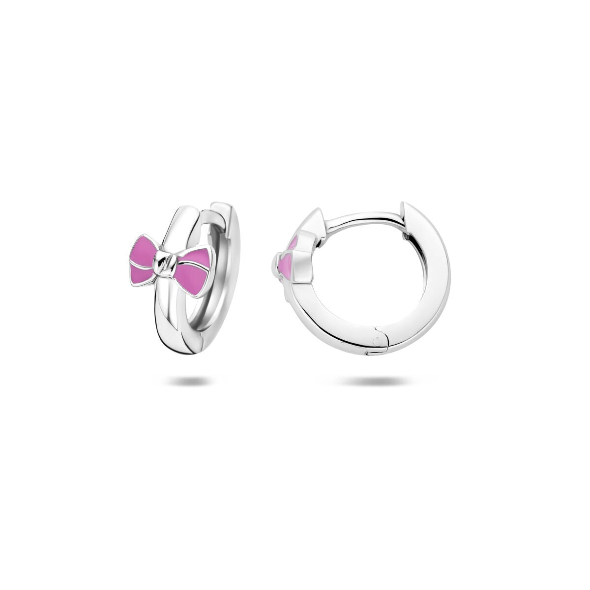 Boucles d'oreilles pour enfant en argent avec nœud – rhodié 925